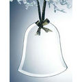 Alicia Beveled Economy Bell Ornament w/ Gold Ribbon - Jade Glass